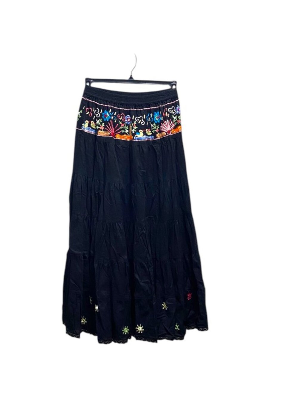 Soaked Embroidered Maxi Skirt Black Size M Witchy Boho Hippie Festival Coastal - Picture 2 of 11